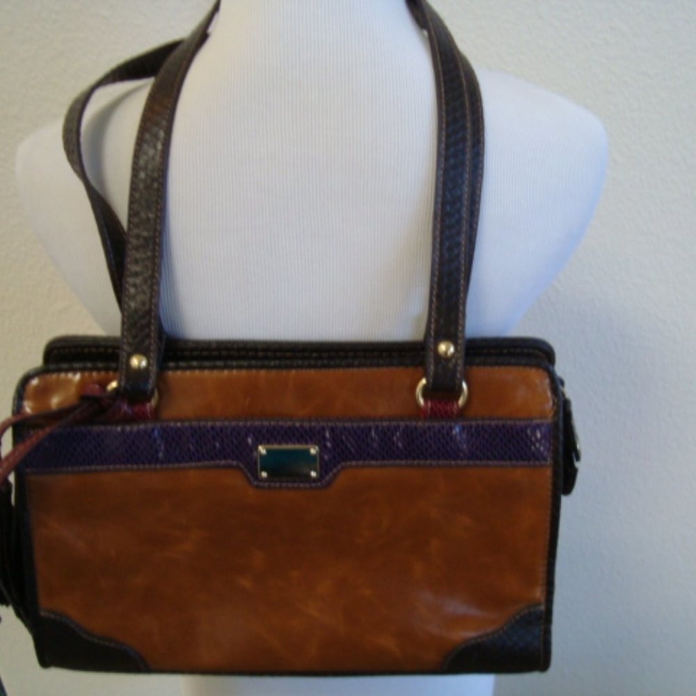 Vintage Marco Avane Leather Purse with Tassel Lot s of Compartments Brown